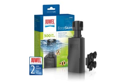 De Juwel EccoSkim - Oppervlaktezuiger is de compacte en energiezuinige oppervlaktezuiger voor alle aquaria. De EccoSkim combineert de productvoordelen van een compacte oppervlaktezuiger met een hoog, verstelbaar oppervlak-zuigvermogen. 