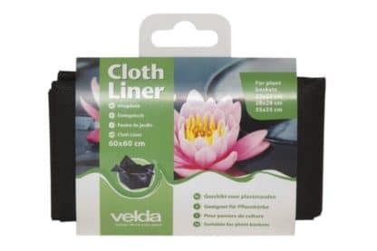 De Velda Cloth Liner (inlegdoekje) - 60 x 60 cm voorkomen het uitspoelen van de aarde en het woekeren van wortels van de waterplanten. De doekjes zijn vervaardigd van duurzaam materiaal waardoor ze jarenlang meegaan.
