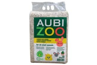 Aubizoo Cocoon 3kg hennepvezel strooisel (voorheen Cocoon). Aubizoo wordt gewonnen uit de zachte kern van de hennepplant.