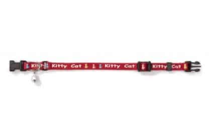 Beeztees Kitty Cat kittenhalsband, voorzien van een motief en een belletje. Het belletje geeft een waarschuwing voor prooidieren.