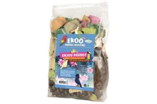 Het Ekoo Enjoy parrots Little Surpise is een veilig, comfortabel en opwindend product. Dit materiaal is gemaakt van Egg Trays en kokoschips.