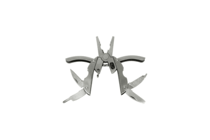 De True Utility Scarab Clam is een mooi vormgegeven Multi Tool met: Tang met draadknipper, Mes, Platte schroevendraaier, Philips schroevendraaier, Nagelvijl en Sleutelringetje.