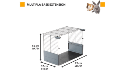 De Ferplast Multipla Basisverlenging is de uitbreiding voor Multipla konijnenhokken, zowel toepasbaar op het onderste deel van de kooi als op het bovenste deel. 