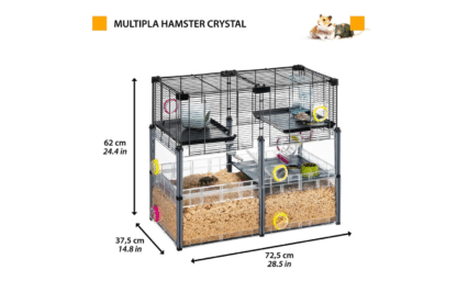Ferplast Multipla Hamster Crystal zwart is een speciaal voor hamsters en muizen ontwikkelde leef kooi. Het biedt een leefruimte die bovendien van alle gemakken is voorzien en een breed scala aan aanpassingsmogelijkheden.