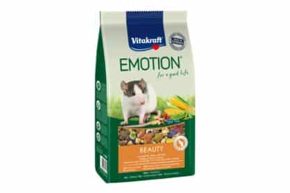 Vitakraft Emotion Beauty Selection rat bevat gezonde groenten, dierlijke eiwitten, lekkere dadels en knapperige noten. Het voer combineert optimale verzorging met een heerlijke smaak.
