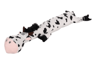 De Speelgoed Bellu Koe Wit & Zwart is een vrolijke hondenknuffel voor jouw hond gemaakt van textiel. De knuffel is voorzien van een squeaker (pieper) voor extra speelplezier. 