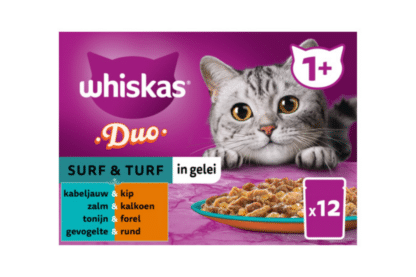 Verras je kat met Whiskas Surf & Turf in gelei maaltijdzakjes met twee soorten vlees en/of vis in iedere maaltijd voor een waanzinnige smaaksensatie die zelfs de meest kieskeurige katten niet kunnen weerstaan!