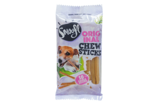 Met de nieuwe Smoofl Honden Ijs Original Chew Sticks eetbare ijsstokjes kan je hondenvriend genieten van elk deel van het Smoofl hondenijsje. Geen afval, alleen Smoofl!