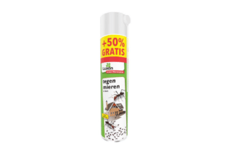 Luxan Mierenspray is een middel dat snel en effectief de mieren binnenshuis aanpakt. Het middel is verpakt in een handige spuitbus met spuitlans. 