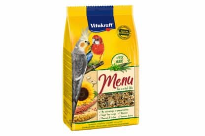 Vitakraft Premium Menu Valkparkiet is een specifiek ontwikkelde voeding voor de valkparkiet, bevat alle essentiële vitaminen en mineralen voor de vogel.