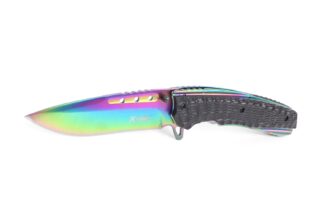 De X-Treme Stockton Rainbow Is een assisted flipper die opvalt door zijn unieke afwerking. Alle RVS delen van de Stockton zijn namelijk afgewerkt met een titanium coating die zorgt voor een prachtig regenboog effect. De assited flipper zorgt voor een snel en soepel openend mes.