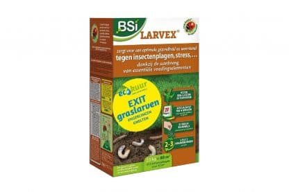 BSI Larvex zorgt voor optimale gezondheid en weerstand van uw gazon tegen insectenplagen. Speciale voedingsstoffen zorgen ervoor dat onder andere engerlingen, emelten en andere bodeminsecten geen kans maken.