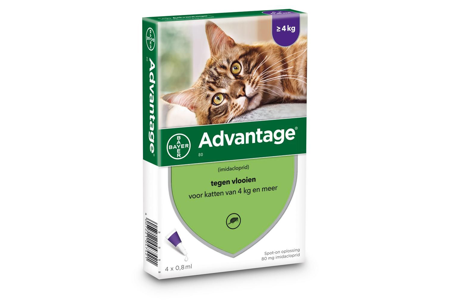 Inspireren Mauve sextant Bayer Advantage Spot-On 80 vlooiendruppels voor katten van 4 tot 8 kg  online kopen? → Dierencompleet.nl