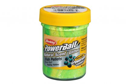 Berkley PowerBait Natural Scent fish pellet green-yellow