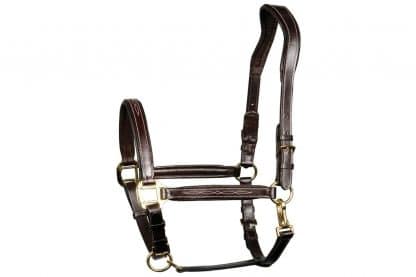 De Harry's Horse halster leder Supreme heeft elegante smalle riempjes en draagt comfortabel voor uw paard of pony.