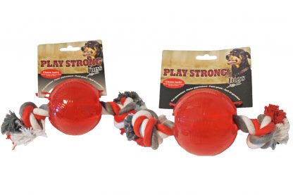 Play Strong rubber bal met flostouw