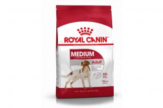 Royal Canin Medium Adult is een volledige voeding voor de middelgrote, volwassen rassen met een gewicht van 10 kg tot 25 kg.