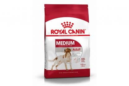 Royal Canin Medium Adult is een volledige voeding voor de middelgrote, volwassen rassen met een gewicht van 10 kg tot 25 kg.