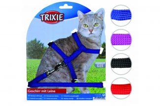 Trixie harnas kat met lijn, effen kleur