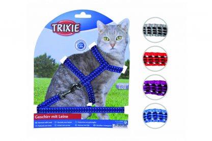 Trixie harnas voor katten met lijn en reflectie