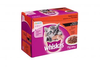 Whiskas Multipack maaltijdzakjes kitten vlees in saus