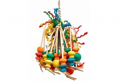 De Zoo-Max Spiddy XL is geweldig speelgoed voor vogels van leer en sisal.