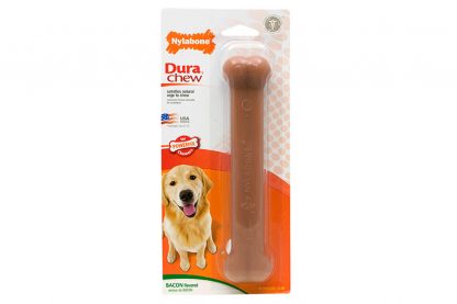 Het Nylabone kunstbot is een veilig nylon bot voor uw hond. De Dura Chew houdt uw hond lekker lang bezig.