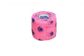 Petflex Flexibele Bandage roze met pootjes