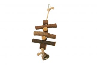 Vogelspeelgoed houten stokken aan touw